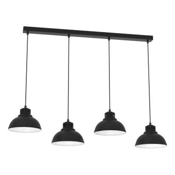 Lampadario a sospensione con filo SVEN 4xE27/15W/230V nero