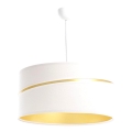 Lampadario a sospensione con filo SWING 1xE27/60W/230V bianco/oro