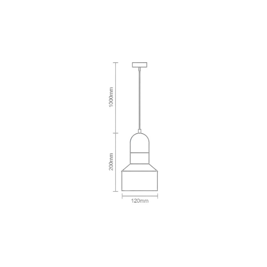 Lampadario a sospensione con filo TERRAZZO 1xE27/60W/230V diametro 12 cm grigio