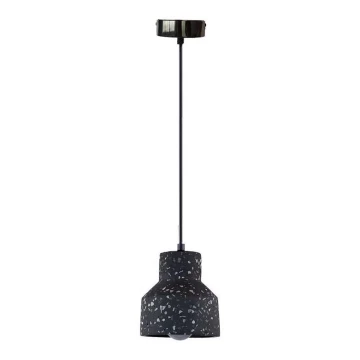 Lampadario a sospensione con filo TERRAZZO 1xE27/60W/230V diametro 12 cm nero