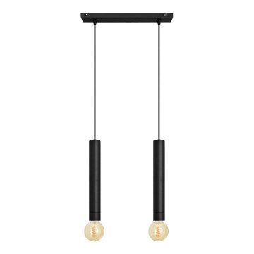 Lampadario a sospensione con filo TUBA 2xE27/60W/230V nero