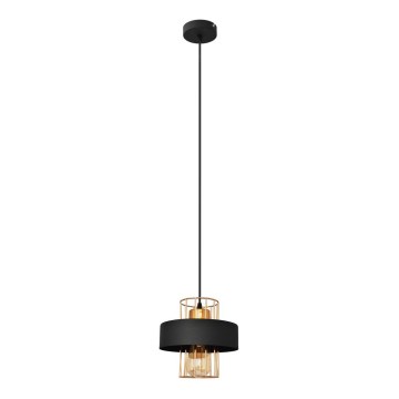 Lampadario a sospensione con filo VOLTA 1xE27/60W/230V nero/oro