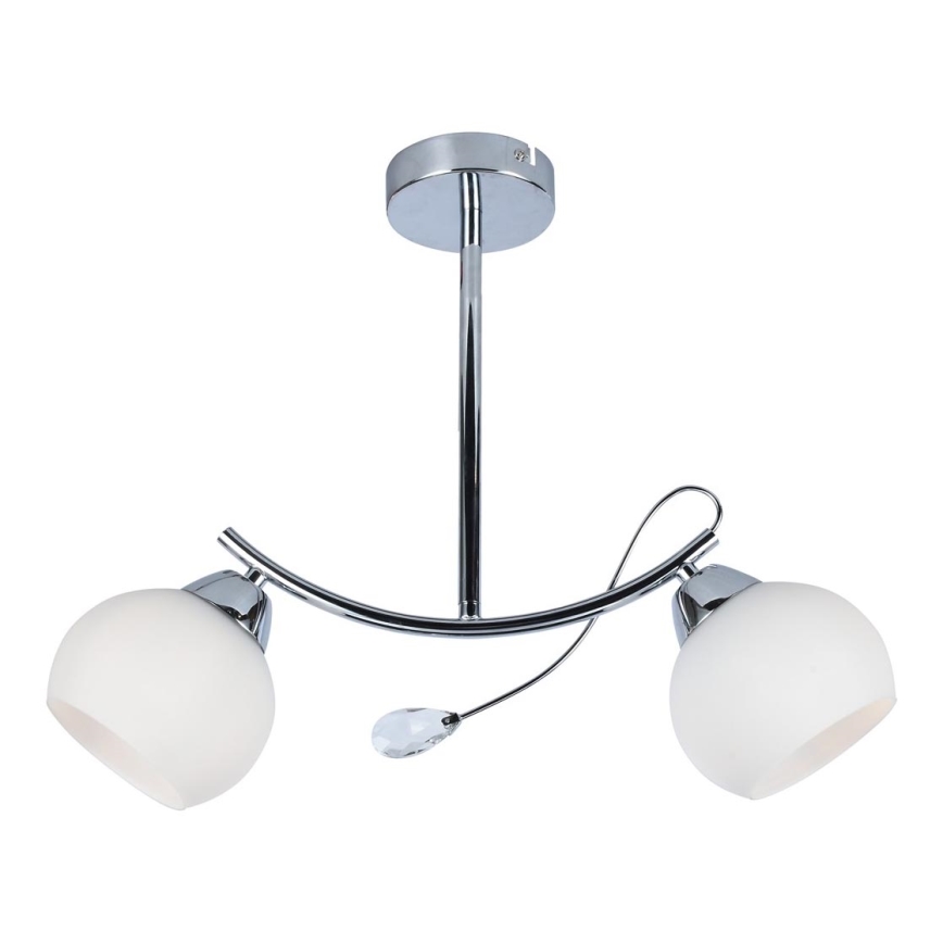 Lampadario a sospensione con supporto rigido CONNOR 2xE27/15W/230V cromo lucido/bianco