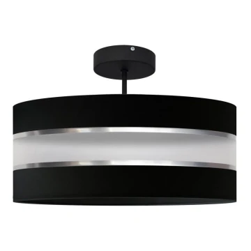 Lampadario a sospensione con supporto rigido HELEN 3xE27/60W/230V nero/cromo lucido