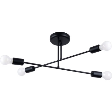 Lampadario a sospensione con supporto rigido NORAH 4xE27/15W/230V nero