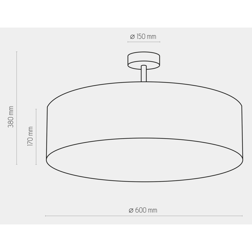 Lampadario a sospensione con supporto rigido RONDO 4xE27/15W/230V diametro 60 cm blu