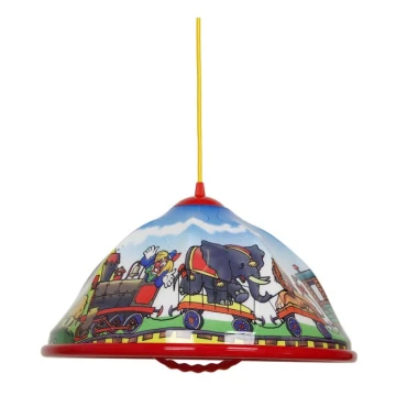 Lampadario a sospensione per bambini AKRYL DZ 1xE27/60W circhi/rosso