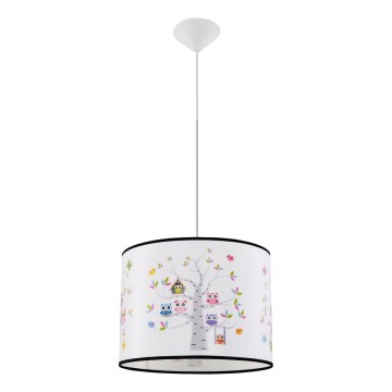 Lampadario a sospensione per bambini OWLS 1xE27/15W/230V diametro 40 cm gufi