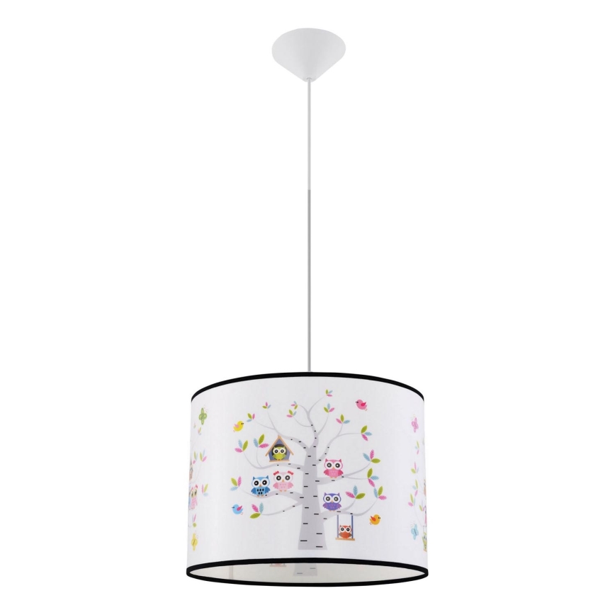 Lampadario a sospensione per bambini OWLS 1xE27/15W/230V diametro 40 cm gufi