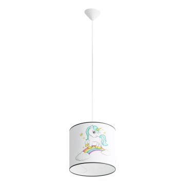 Lampadario a sospensione per bambini UNICORN 1xE27/15W/230V diametro 30 cm unicorno