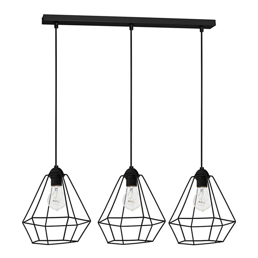 Lampadario ALMA 3xE27/60W/230V nero