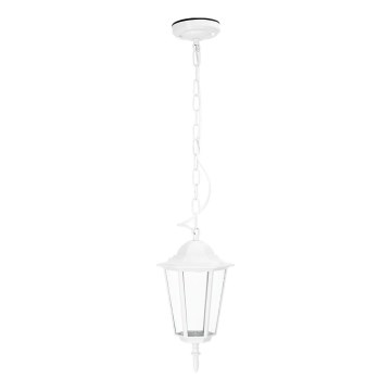 Lampadario da esterno a sospensione con catena 1xE27/60W/230V IP44 bianco