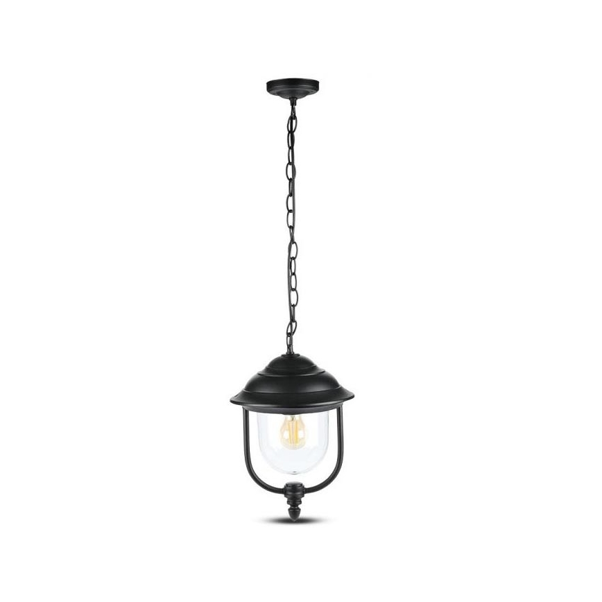 Lampadario da esterno a sospensione con catena 1xE27/60W/230V IP44 nero