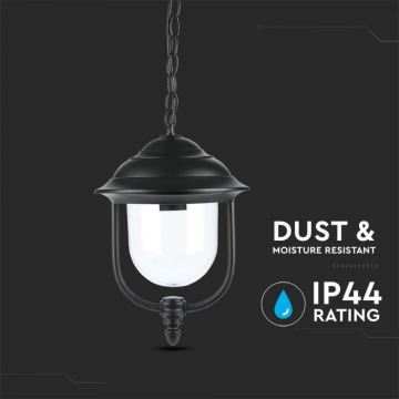 Lampadario da esterno a sospensione con catena 1xE27/60W/230V IP44 nero