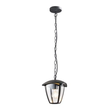 Lampadario da esterno a sospensione con catena SURVA 1xE27/60W/230V IP44 nero