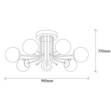 Lampadario da parete DAISY 7xE27/100W/230V