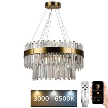 Lampadario di cristallo a LED dimmerabile su una stringa LED/80W/230V + telecomando