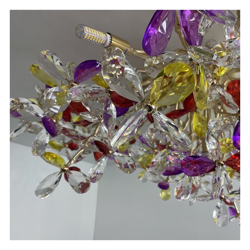 Lampadario di cristallo a plafone 12xG9/40W/230V colorato