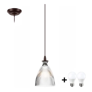 Lampadario LED a sospensione con filo JODI 1xE27/60W/230V bronzo