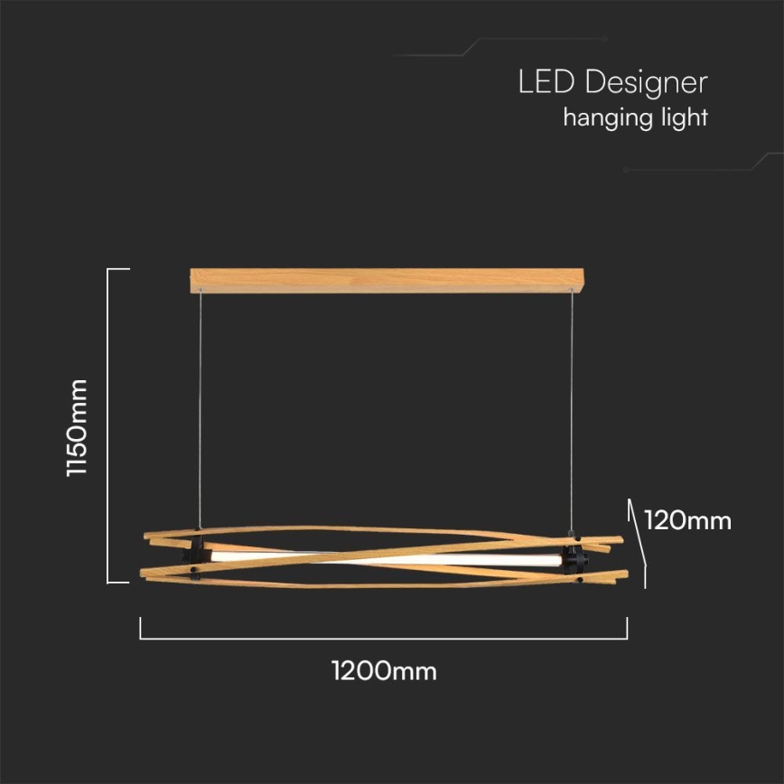 Lampadario LED a sospensione con filo LED/15W/230V 3000K marrone