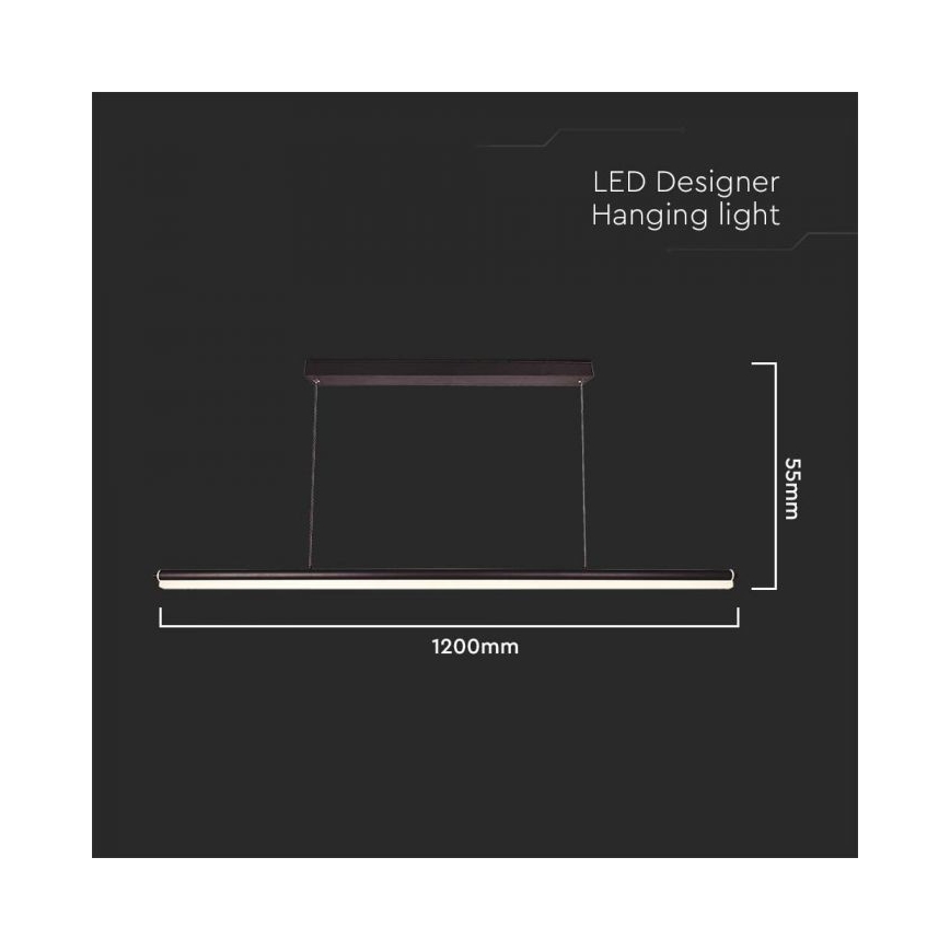Lampadario LED a sospensione con filo LED/23W/230V 4000K 120 cm nero