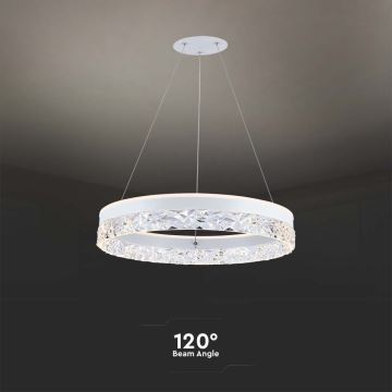 Lampadario LED a sospensione con filo LED/25W/230V 3000K diametro 50 cm bianco