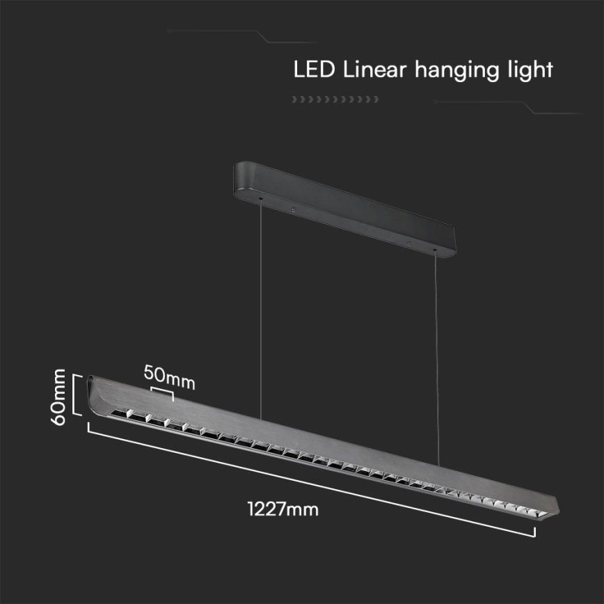 Lampadario LED a sospensione con filo LED/36W/230V 3000/4000/6400K antracite