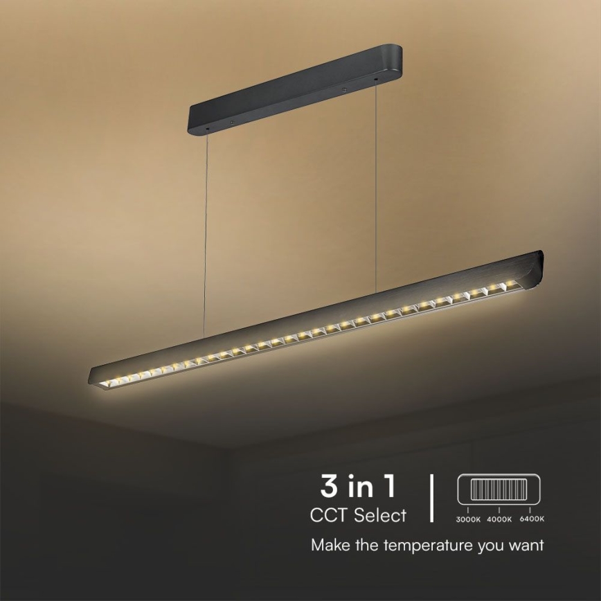 Lampadario LED a sospensione con filo LED/36W/230V 3000/4000/6400K nero