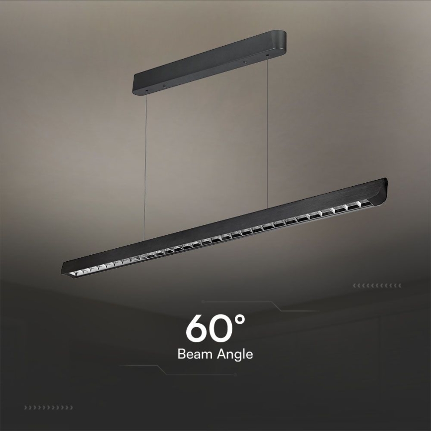 Lampadario LED a sospensione con filo LED/36W/230V 3000/4000/6400K nero