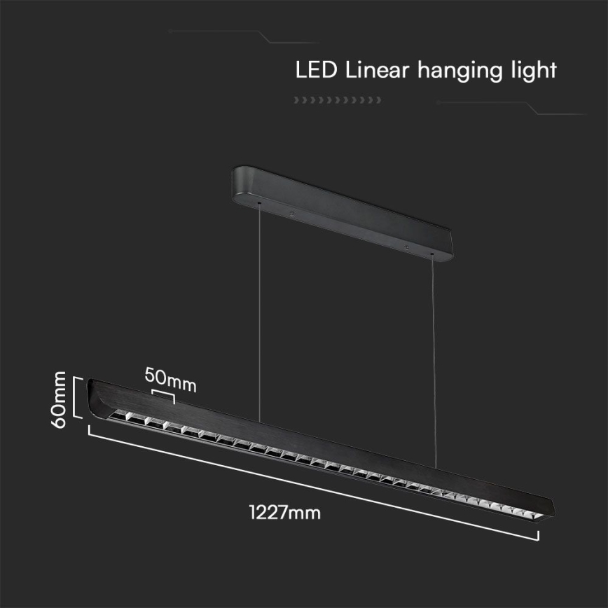 Lampadario LED a sospensione con filo LED/36W/230V 3000/4000/6400K nero