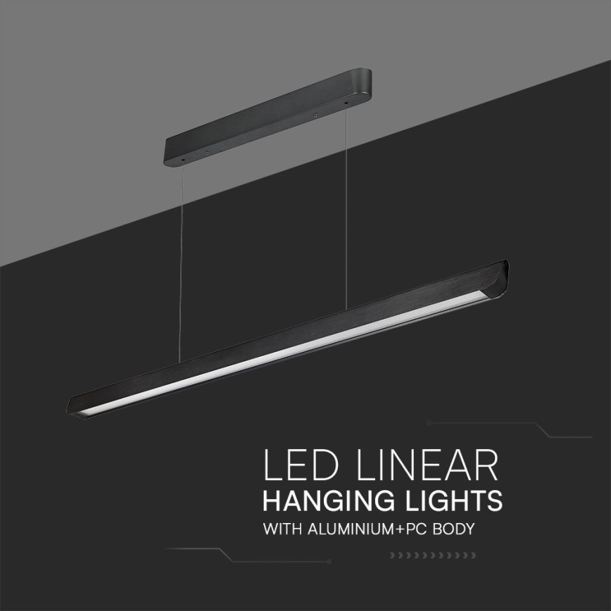 Lampadario LED a sospensione con filo LED/36W/230V 3000/4000/6400K nero