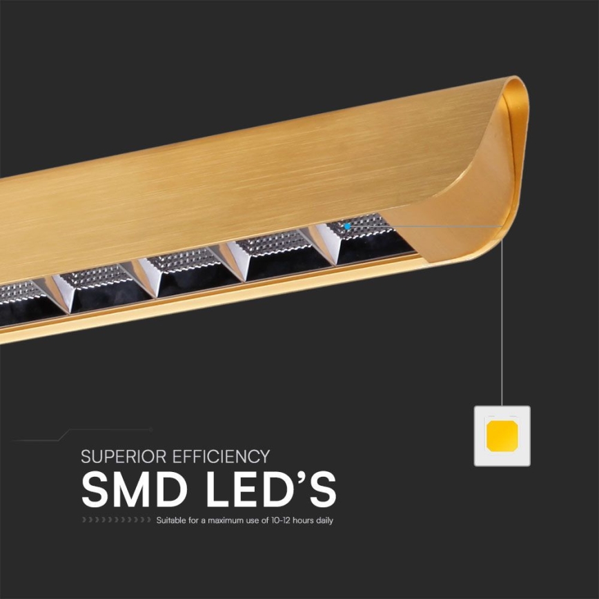Lampadario LED a sospensione con filo LED/36W/230V 3000/4000/6400K oro