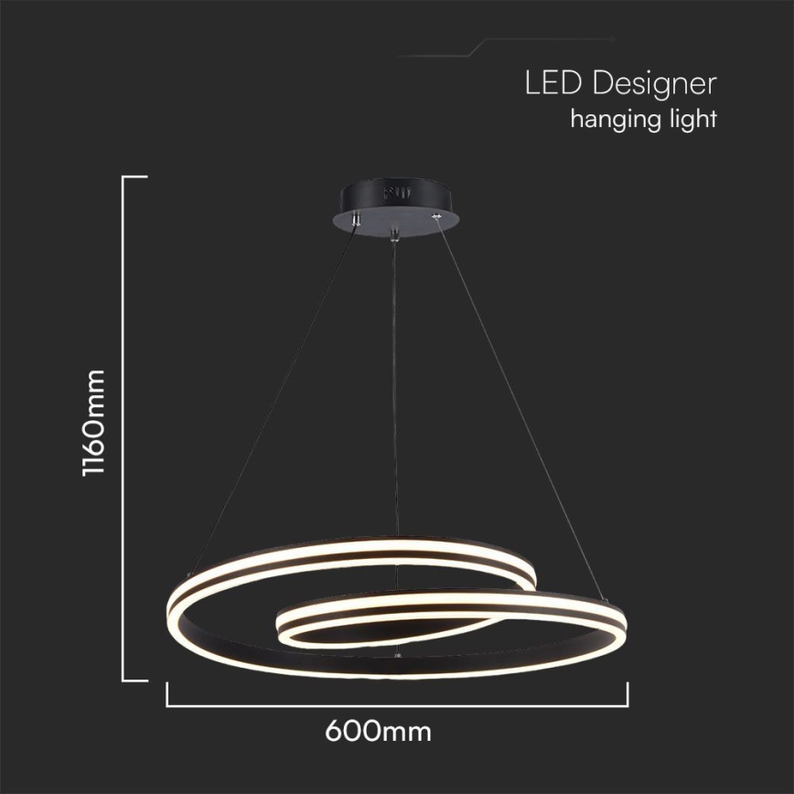 Lampadario LED a sospensione con filo LED/40W/230V 3000/4000/6400K