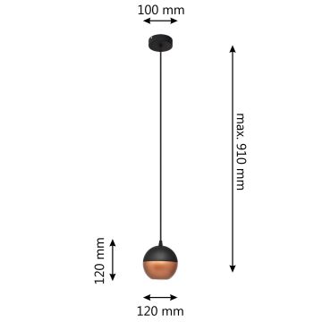 Lampadario LED a sospensione con filo MIDWAY 1xGU10/6,5W/230V nero/rame