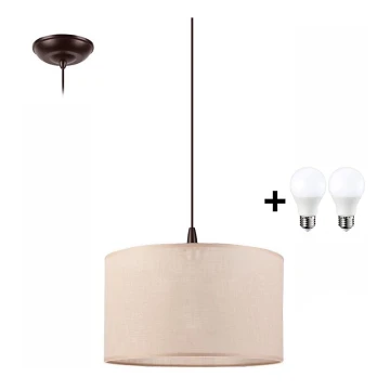 Lampadario LED a sospensione con filo NOEL 1xE27/60W/230V beige