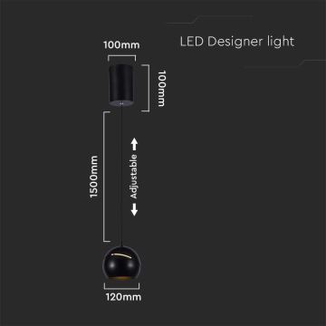 Lampadario LED a sospensione con filo touch LED/8,5W/230V 3000K nero