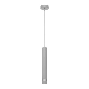 Lampadario LED a sospensione con filo TUBA 1xGU10/4,8W/230V grigio/cromo opaco