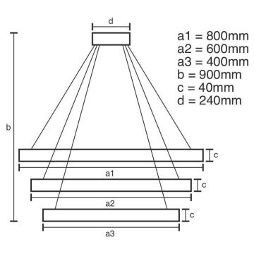 Lampadario LED Dimmerabile su filo LED/125W/230V 3000-6500K + telecomando