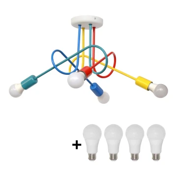 Lampadario LED fisso per bambini OXFORD 4xE27/10W/230V