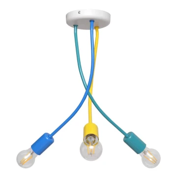 Lampadario per bambini a sospensione con supporto rigido HARVARD 3xE27/60W/230V