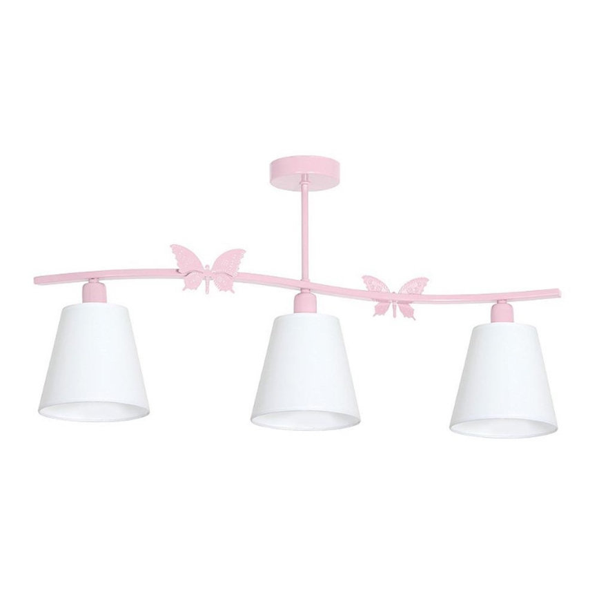 Lampadario per bambini FARFALLINA 3XE14/60W/230V