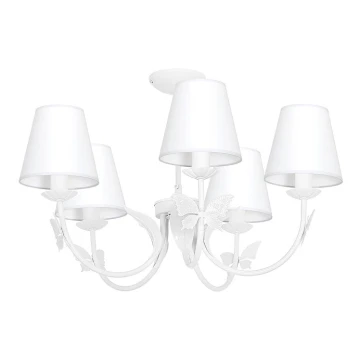 Lampadario per bambini FARFALLINA 5xE14/60W bianco