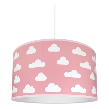 Lampadario per bambini NUVOLE 1xE27/60W/230V rosa