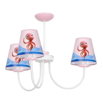 Lampadario per bambini su palo OCTOPUS 3xE14/40W/230V