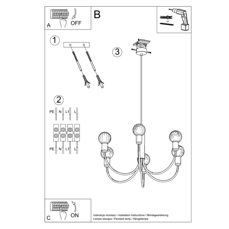 Lampadario PICCOLO 5xE27/60W/230V