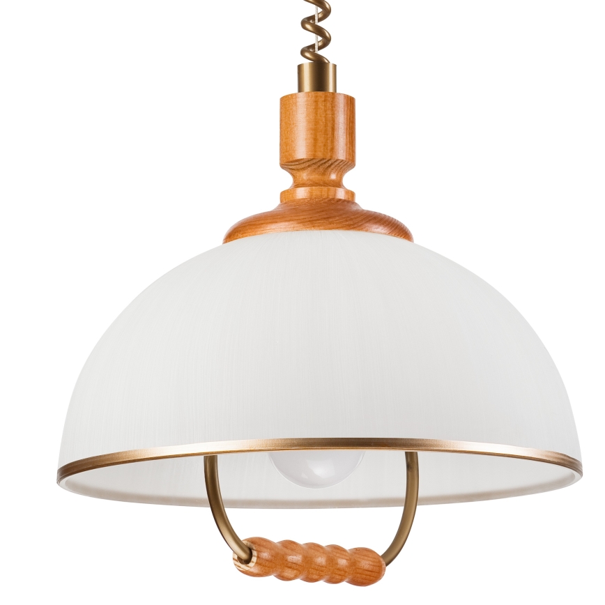 Lampadario regolabile RAMONA 1xE27/60W/230V beige/marrone/pino