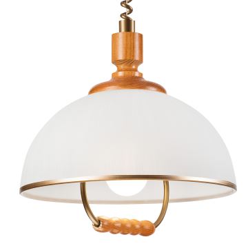 Lampadario regolabile RAMONA 1xE27/60W/230V beige/marrone/pino