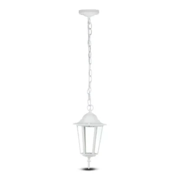 Lampadario su catena da esterno 1xE27/40W/230V IP44 bianco