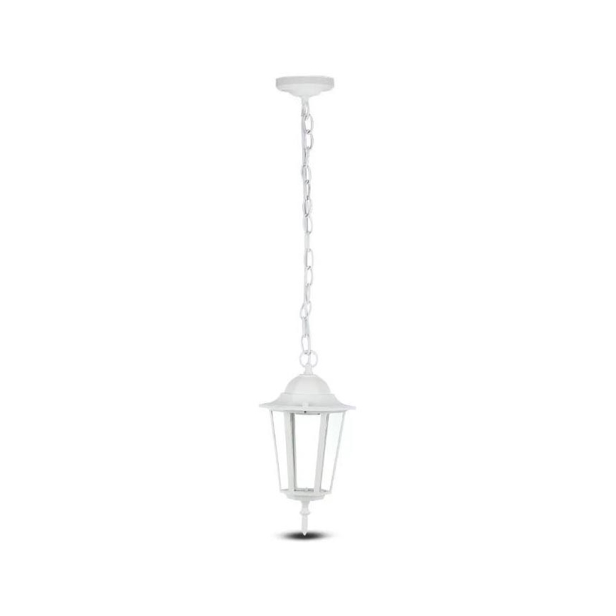 Lampadario su catena da esterno 1xE27/40W/230V IP44 bianco