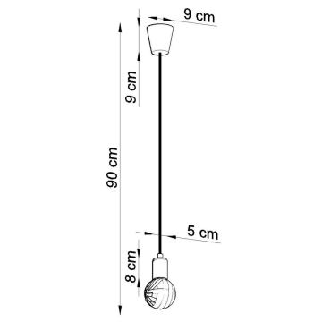 Lampadario su catena DIEGO 1xE27/60W/230V grigio